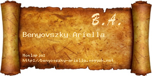 Benyovszky Ariella névjegykártya